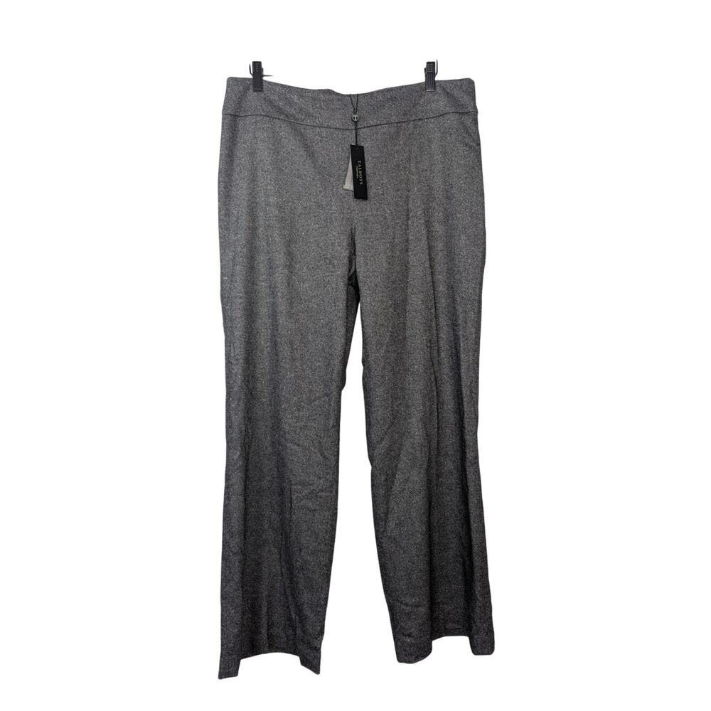 NWT Talbots Grey Classic Wide Leg Side Zip Wool Blend Dress Pants